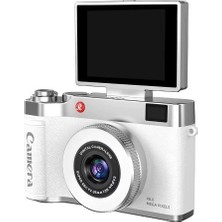 Nemere 4K Çantalı Dijital Retro Video Kamera 48MP 16X Zoom Işıklı (32GB) Kart Dijital Fotoğraf Makinesi Beyaz