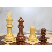 Epilons Özel Vernikli Mıknatıs Taşlı Ahşap Katlanabilir Kutulu Satranç Oyunu 30 cm G223