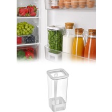 Omilife Kare Yeşillik Saklama Kabı 1700 ml Kapaklı Marul Maydanoz Taze Ot Saklama Kutusu VP-007