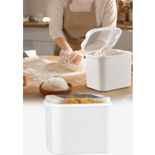 Omilife Masal Saklama Kabı Beyaz 10 Litre Un ve Bakliyat Saklama Kabı Kapaklı Erzak Düzenleyici VP-037
