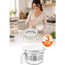 Omilife Rüya Chef 3 Litre Yoğurt Süzme Kabı Süzme Yoğurt, Peynir ve Labne Yapma Kabı Kapaklı VP-147