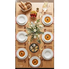 Bates House Kütahya • Porselen Asimetrik Desenli Yemek Takımı • 24 Parça 6 Kişilik