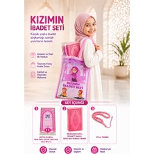 İhvan Online Kuran Kursları İçin Pembe Çantalı Kuranı Kerim Tesbih İsimli Seccade Seti Polyester Dini Desenli