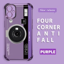 Ucuc Samsung Galaxy A04E Uyumlu Şeffaf Silikon Köşe Koruma Lens Korumalı Elektroplatlı Kenar Kılıf