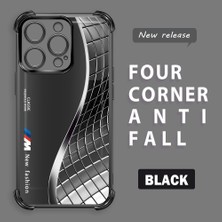 Ucuc iPhone 14 Pro Uyumlu Şeffaf Silikon Köşe Koruma Lens Korumalı Elektroplatlı Kenar Kılıf