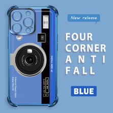 Ucuc iPhone 14 Pro Max Uyumlu Şeffaf Silikon Köşe Koruma Lens Korumalı Elektroplatlı Kenar Kılıf