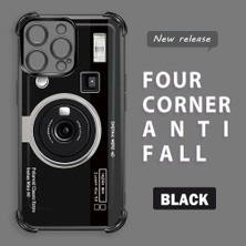 Ucuc iPhone 14 Pro Max Uyumlu Şeffaf Silikon Köşe Koruma Lens Korumalı Elektroplatlı Kenar Kılıf