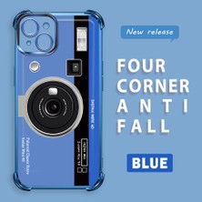 Ucuc iPhone 15 Plus Uyumlu Şeffaf Silikon Köşe Koruma Lens Korumalı Elektroplatlı Kenar Kılıf
