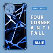 Ucuc iPhone 15 Plus Uyumlu Şeffaf Silikon Köşe Koruma Lens Korumalı Elektroplatlı Kenar Kılıf