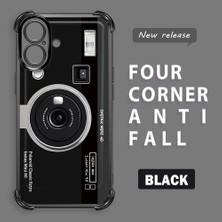Ucuc iPhone 16 Uyumlu Şeffaf Silikon Köşe Koruma Lens Korumalı Elektroplatlı Kenar Kılıf