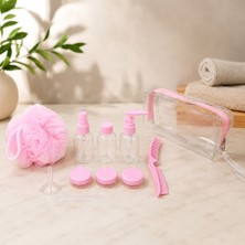 Favora Çantalı Seyahat Tipi Kozmetik Dolum Seti - Pembe