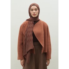 Fresh Scarfs Nara Pamuk Floş Jakarlı Şal Kakao
