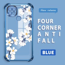 Ucuc Realme C21 Uyumlu Şeffaf Silikon Köşe Koruma Lens Korumalı Elektroplatlı Kenar Kılıf