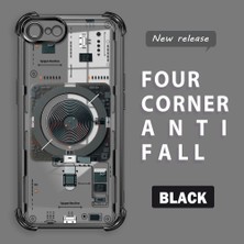 Ucuc iPhone 7/8/se 2020 2022 Uyumlu Şeffaf Silikon Köşe Koruma Lens Korumalı Elektroplatlı Kenar Kılıf