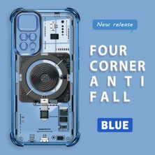 Ucuc Redmi Note 11 Uyumlu Şeffaf Silikon Köşe Koruma Lens Korumalı Elektroplatlı Kenar Kılıf