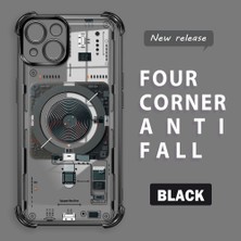Ucuc iPhone 13 Uyumlu Şeffaf Silikon Köşe Koruma Lens Korumalı Elektroplatlı Kenar Kılıf