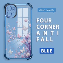 Ucuc iPhone 11 Uyumlu Şeffaf Silikon Köşe Koruma Lens Korumalı Elektroplatlı Kenar Kılıf