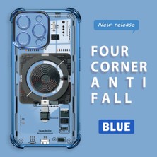 Ucuc iPhone 14 Pro Max Uyumlu Şeffaf Silikon Köşe Koruma Lens Korumalı Elektroplatlı Kenar Kılıf