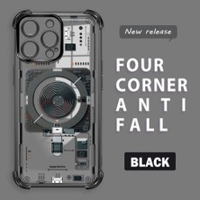 Ucuc iPhone 14 Pro Max Uyumlu Şeffaf Silikon Köşe Koruma Lens Korumalı Elektroplatlı Kenar Kılıf