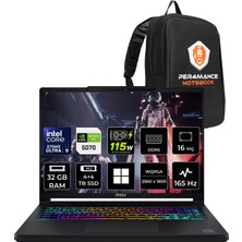 MSI Msı Crosshair 16 Max Hx Ultra 9 275HX Rtx 5070 12GB 115W 32GB Ram 4tb + 4tb SSD 16″ Qhd+ (2560 x 1600) OLED 165Hz WIN11 Pro E2WGXK043TRP444 Gaming Laptop + Per4 Çanta