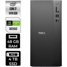 Dell Pro Tower Essential QVT1260 Core I7 14700 Rtx 3050 6gb 48GB Ram 4tb SSD WIN11 Pro BTO014QVT1260P532 Masaüstü Bilgisayar + Per4 USB Bellek