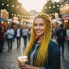 ALFA AKSESUAR 03 Afrika Örgüsü ve Rasta Için Sentetik / Sarı