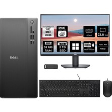 Dell Pro Tower Essential QVT1260 Core I7 14700 32GB Ram 2tb SSD 23.8" Fhd WIN11 Home BTO014QVT1260P627 Masaüstü Bilgisayar + Per4 USB Bellek