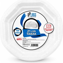 Uplass Mikrodalgaya Uygun Plastik Tabak 100 Adet – 13,5 cm / 17 cm / 19 cm / 21 cm (Varyantlı)
