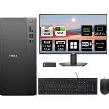 Dell Pro Tower Essential QVT1260 Core I7 14700 Rtx 5050 8gb 64GB Ram 2tb SSD 23.8" Fhd WIN11 Pro BTO014QVT1260P895 Masaüstü Bilgisayar + Per4 USB Bellek