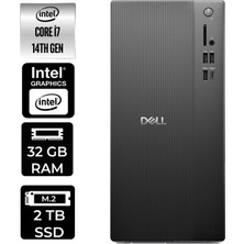 Dell Pro Tower Essential QVT1260 Core I7 14700 32GB Ram 2tb SSD WIN11 Home BTO014QVT1260P327 Masaüstü Bilgisayar + Per4 USB Bellek