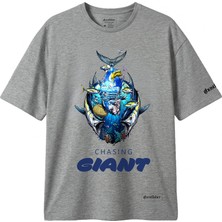 Balıkçılık Temalı Tişört - Chasing Giant Monster Tshirt