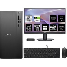 Dell Tower Essential QVT1260 Core I5 14500 Rtx 3050 6gb 32GB Ram 2tb SSD 23.8" Fhd WIN11 Pro BTO005BQVT1260P827 Masaüstü Bilgisayar + Per4 USB Bellek