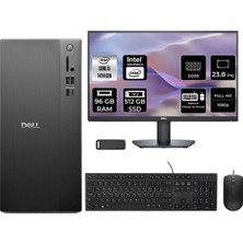 Dell Tower Essential QVT1260 Core I5 14500 96GB Ram 512GB SSD 23.8" Fhd Freedos BTO005BQVT1260P617 Masaüstü Bilgisayar + Per4 USB Bellek