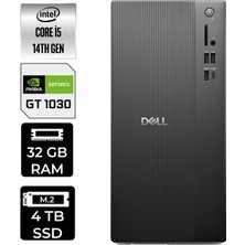 Dell Tower Essential QVT1260 Core I5 14500 Gt 1030 4gb 32GB Ram 4tb SSD Freedos BTO005BQVT1260P428 Masaüstü Bilgisayar + Per4 USB Bellek