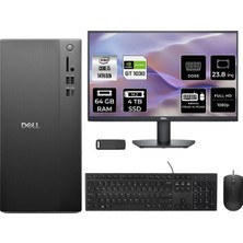 Dell Tower Essential QVT1260 Core I5 14500 Gt 1030 4gb 64GB Ram 4tb SSD 23.8" Fhd Freedos BTO005BQVT1260P736 Masaüstü Bilgisayar + Per4 USB Bellek
