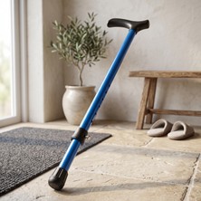 Birsence Ayarlanabilir Metal Pimli Baston - Ergonomik Saplı - Yürüyüş Desteği
