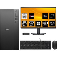 Dell Pro Tower Essential QVT1260 Core I7 14700 Rx 550 4gb 96GB Ram 4tb SSD 27" Fhd WIN11 Pro  BTO014QVT1260P1020 Masaüstü Bilgisayar + Per4 USB Bellek