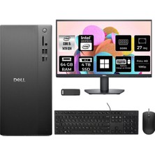 Dell Tower Essential QVT1260 Core I5 14500 64GB Ram 4tb SSD 27" Fhd WIN11 Pro BTO005BQVT1260P956 Masaüstü Bilgisayar + Per4 USB Bellek