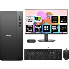 Dell Tower Essential QVT1260 Core I5 14500 Rtx 5050 8gb 16GB Ram 4tb SSD 27" Fhd WIN11 Pro  BTO005BQVT1260P1184 Masaüstü Bilgisayar + Per4 USB Bellek