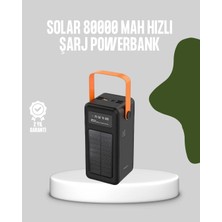 Shoplet 80000 Mah Solar Powerbank Göstergeli Fenerli Hızlı Şarj Taşınabilir Şarj Cihazı