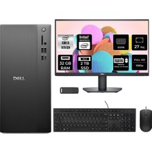 Dell Tower Essential QVT1260 Core I5 14500 32GB Ram 2tb SSD 27" Fhd Freedos BTO005BQVT1260P907 Masaüstü Bilgisayar + Per4 USB Bellek