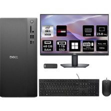 Dell Tower Essential QVT1260 Core I5 14500 Rx 550 4gb 48GB Ram 1tb SSD 23.8" Fhd WIN11 Home BTO005BQVT1260P690 Masaüstü Bilgisayar + Per4 USB Bellek