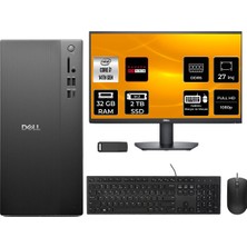 Dell Pro Tower Essential QVT1260 Core I7 14700 Rx 550 4gb 32GB Ram 2tb SSD 27" Fhd Freedos BTO014QVT1260P967 Masaüstü Bilgisayar + Per4 USB Bellek