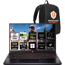 Acer Nitro V15 ANV15-52 I5 13420H Rtx 5050 8gb 75W 64GB Ram 4tb SSD 15.6" Fhd (1920X1080) 165Hz WIN11 Home NHQZ7EY001P353 Gaming Laptop + Per4 Çanta