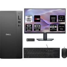 Dell Tower Essential QVT1260 Core I5 14500 Rx 550 4gb 32GB Ram 512GB SSD 23.8" Fhd Freedos BTO005BQVT1260P665 Masaüstü Bilgisayar + Per4 USB Bellek