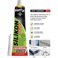 Hatfix Genel Amaçlı Şeffaf Transparet Cam Doğrama Metal Pvc Dolgu Silikon Tüp Silikon