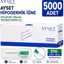 Ayset Yeşil Iğne Ucu 21G (0.80×38MM)-5000 Adet