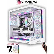 Gameline Leon V2 Grand Premium 7x ARGB PWM Fan Ultra Airflow ATX Gaming Bilgisayar Kasası Beyaz
