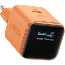 Anker Nano Usb-C Şarj Cihazı, 45W, Hızlı Şarj Özelliği, 1 Usb-C Bağlantı Noktası, Kablo Dahil Değil, Turuncu - A121D