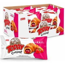Elvan Today Kruvasan 20×40 g – Çilek Dolgulu, Buğday Unlu, Bitkisel Yağlı Yumuşak Atıştırmalık, Türkiye Menşeli